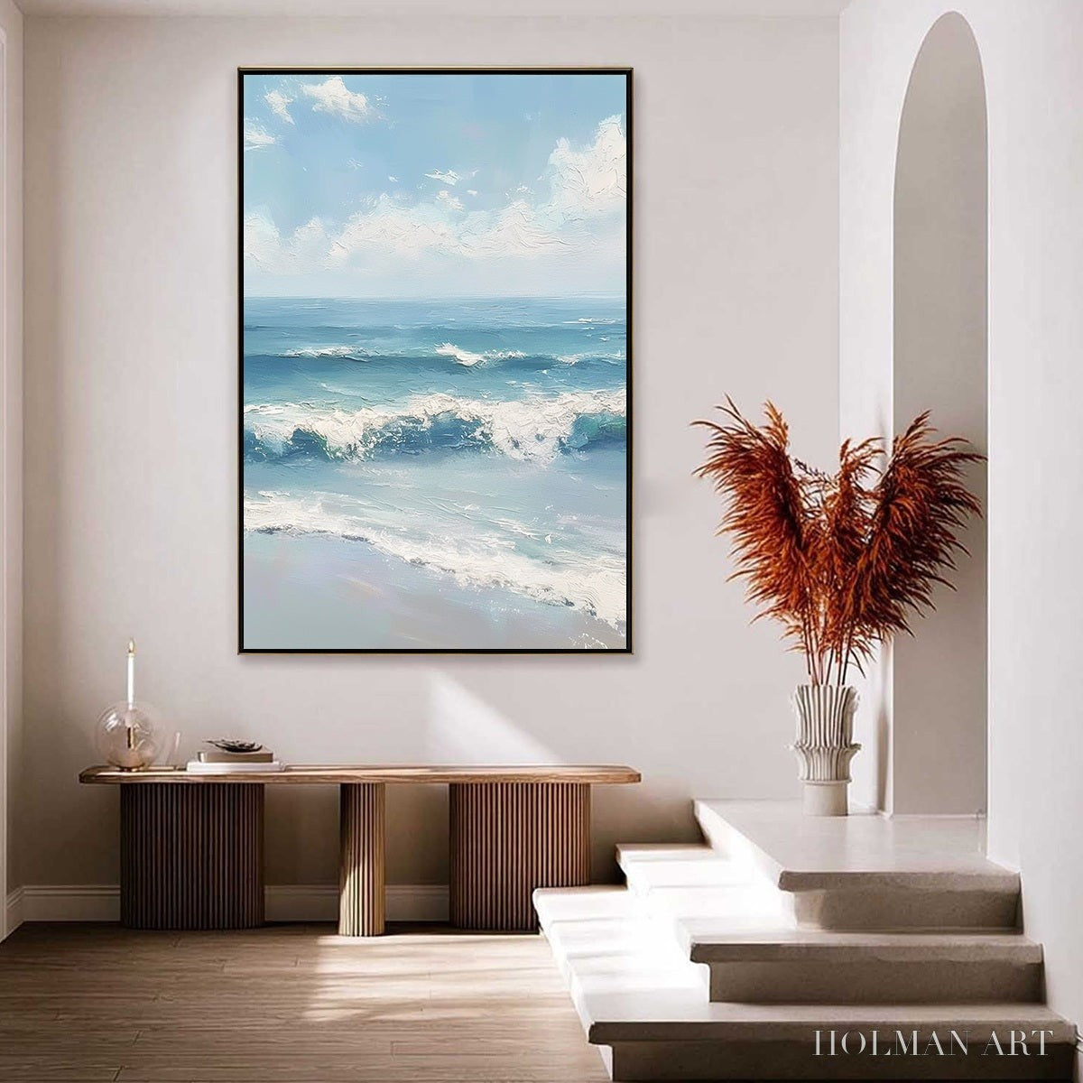 HOLMAN ART Azure Crest – Textured Impasto Seascape Oil Painting - image 3