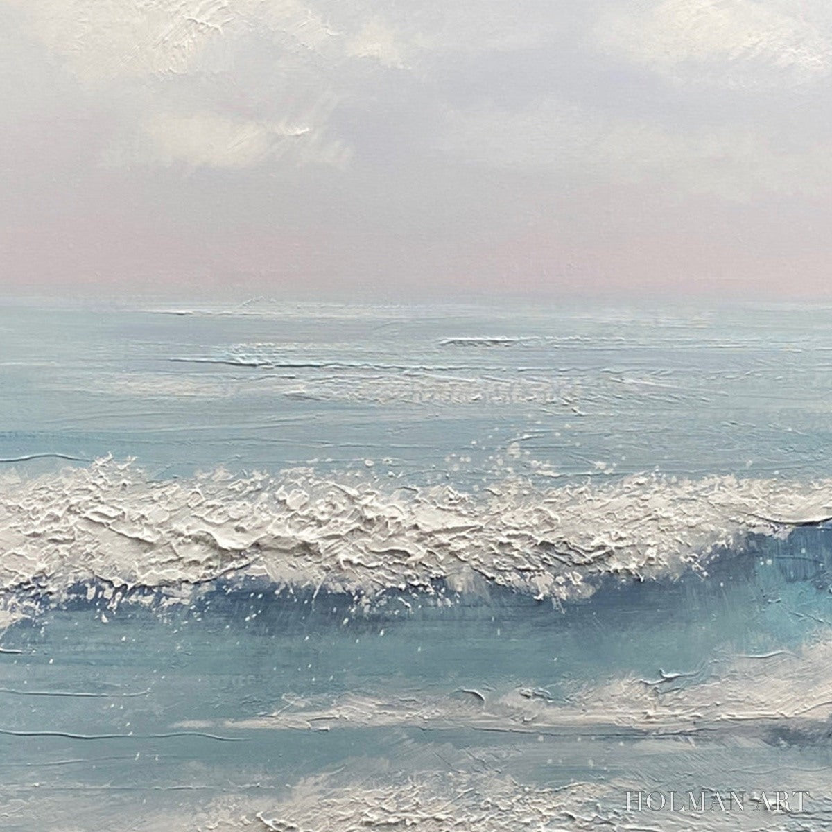HOLMAN ART Serene Shore – Textured Minimalist Coastal Seascape - image 3
