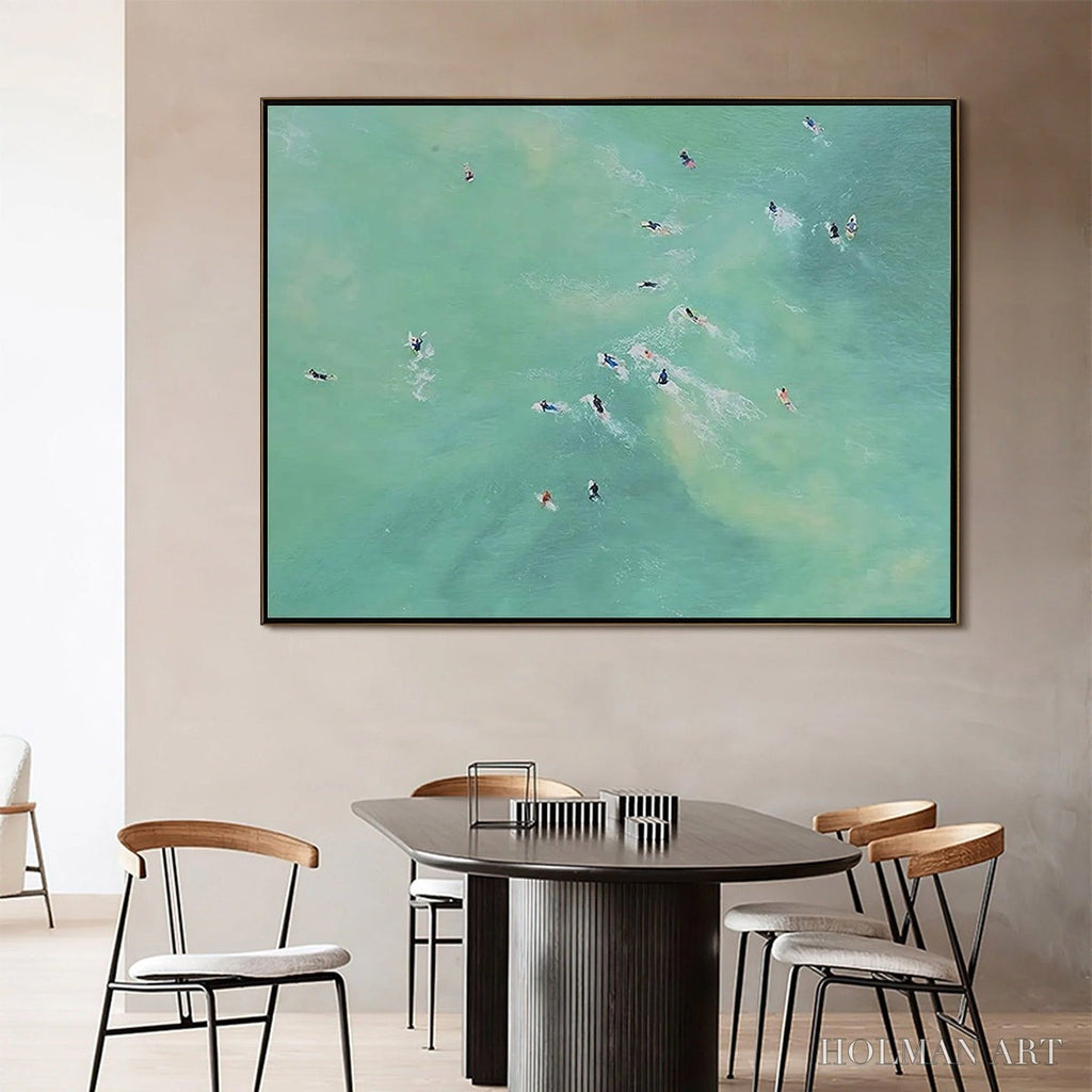 HOLMAN ART Tidal Chase – Aerial Surfer Sports Scene Painting - image 2