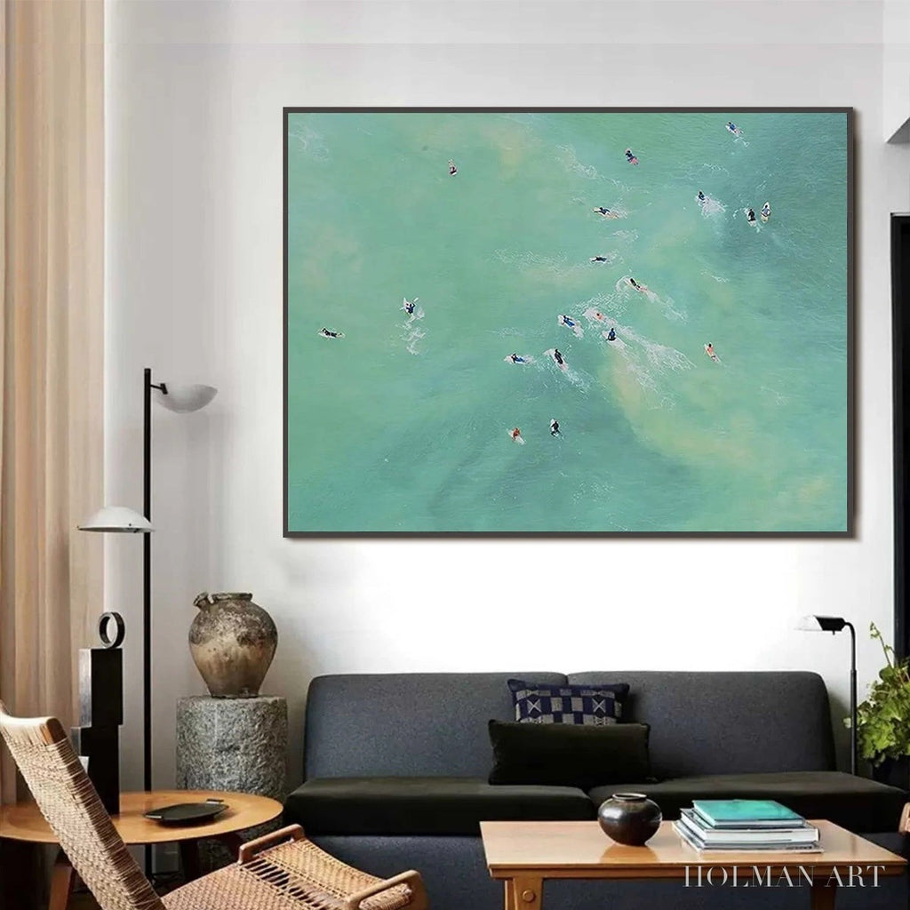 HOLMAN ART Tidal Chase – Aerial Surfer Sports Scene Painting - image 4