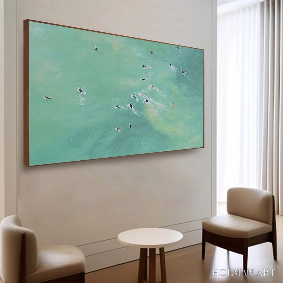 HOLMAN ART Tidal Chase – Aerial Surfer Sports Scene Painting - image 5