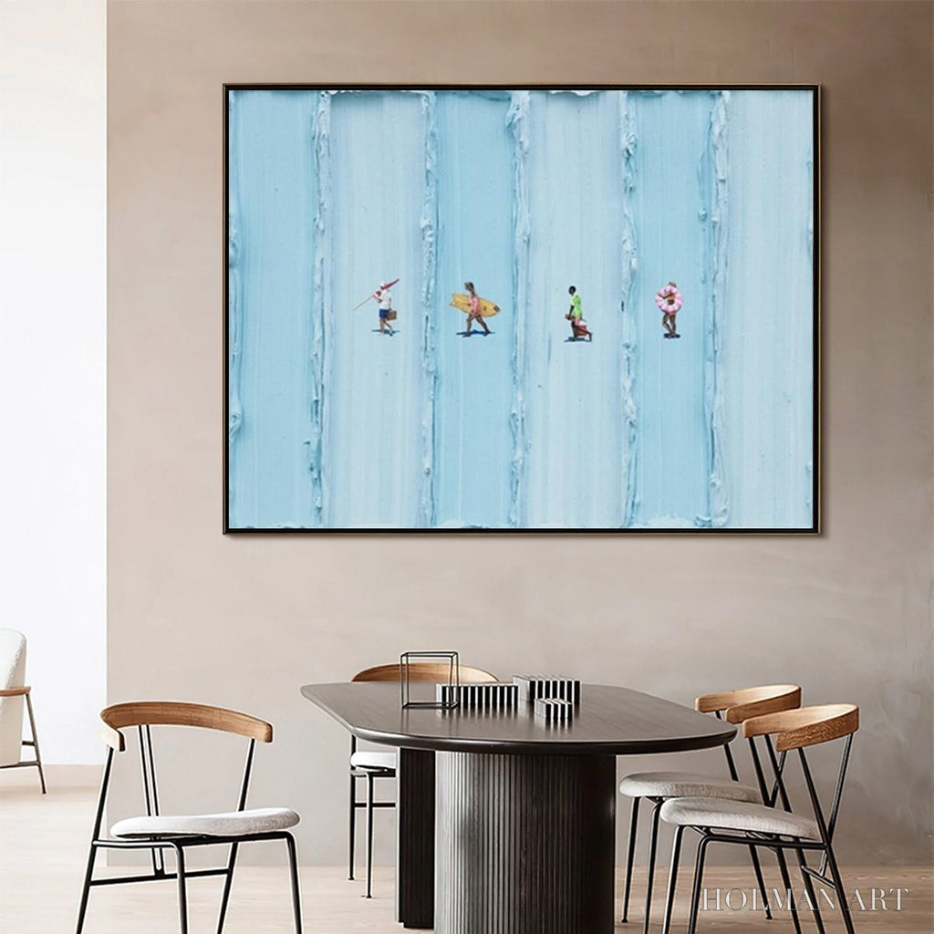 HOLMAN ART Surf Stripes – Minimalist Beach Impasto Painting - image 3