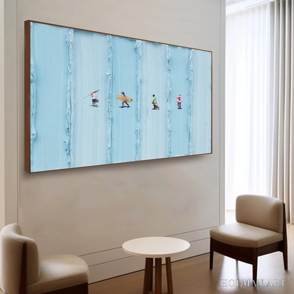 HOLMAN ART Surf Stripes – Minimalist Beach Impasto Painting - image 4