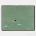 HOLMAN ART Tidal Glide – Minimalist Swimmer Sports Oil Painting - image 1