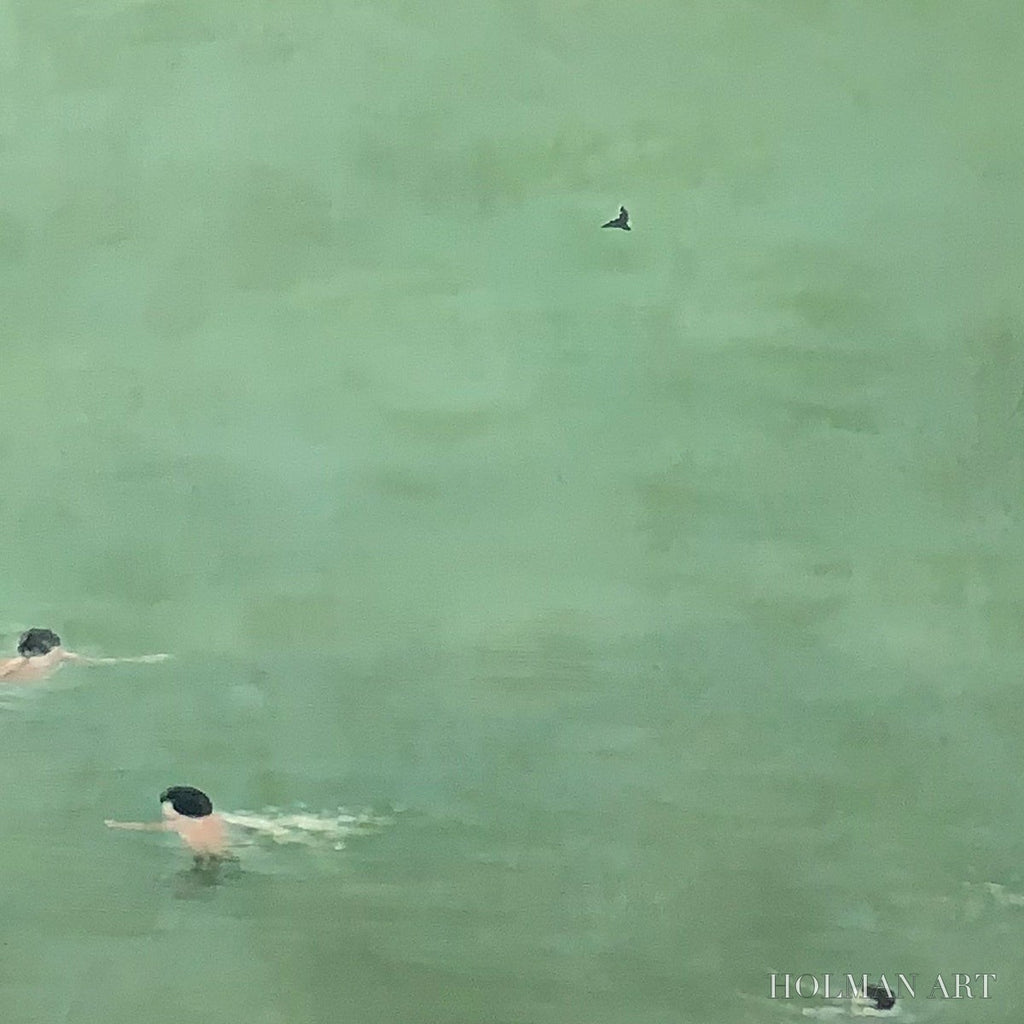 HOLMAN ART Tidal Glide – Minimalist Swimmer Sports Oil Painting - image 6