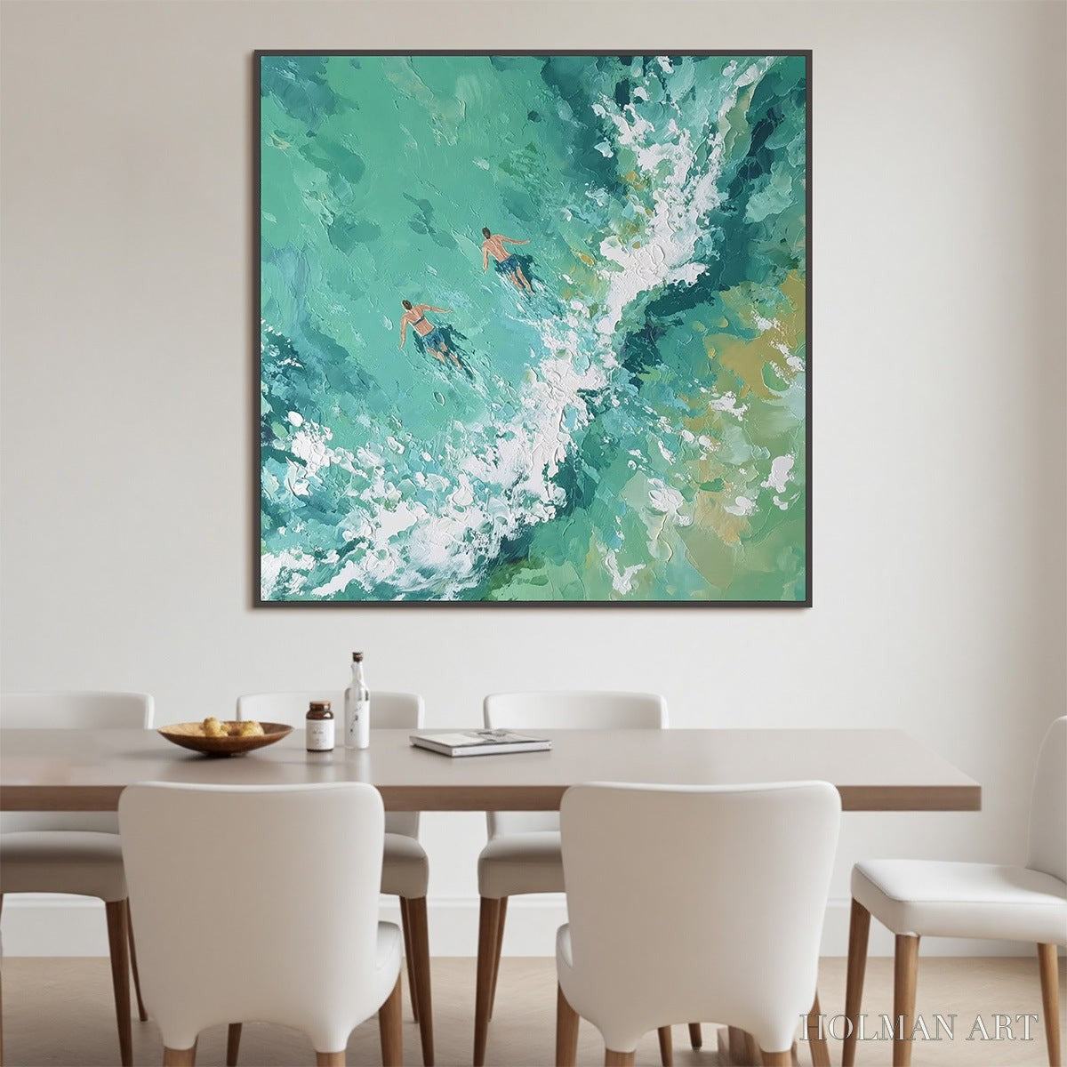HOLMAN ART Ocean'S Embrace Textured Impressionist Seascape Oil Painting - image 2