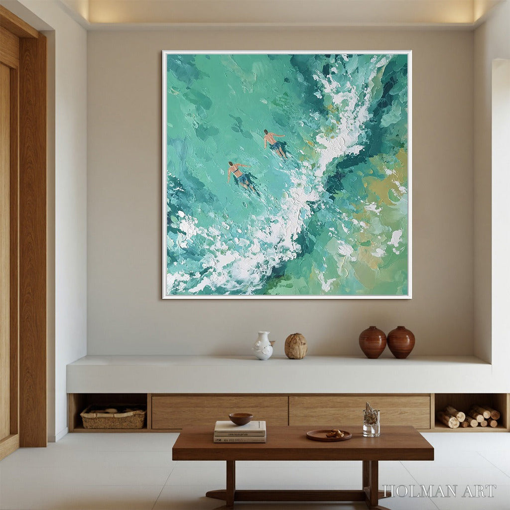 HOLMAN ART Ocean'S Embrace Textured Impressionist Seascape Oil Painting - image 5