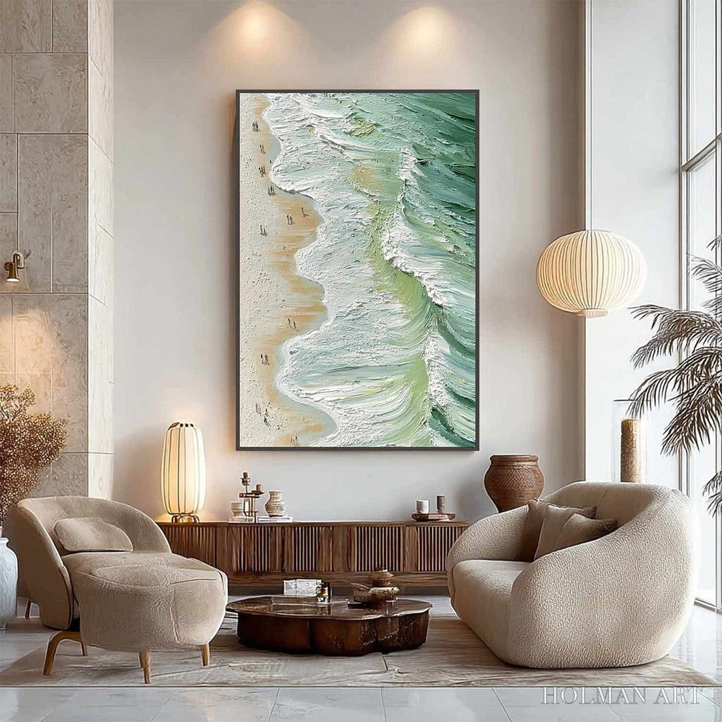 HOLMAN ART Seashore Serenade – Textured Impasto Beach Oil Painting - image 5
