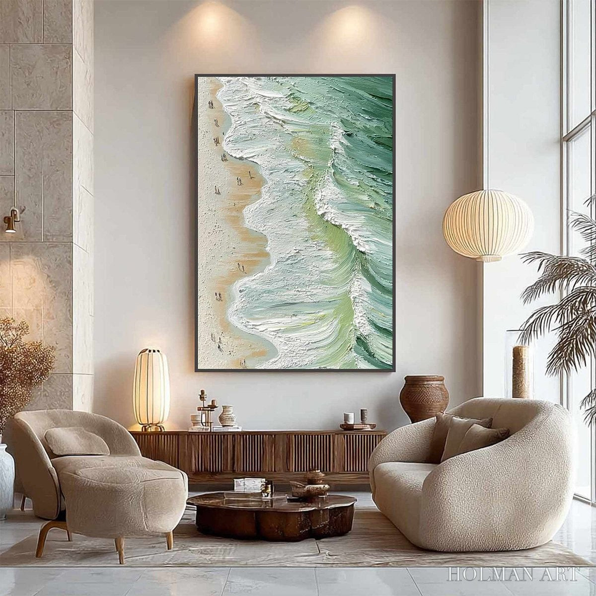 HOLMAN ART Seashore Serenade – Textured Impasto Beach Oil Painting - image 5