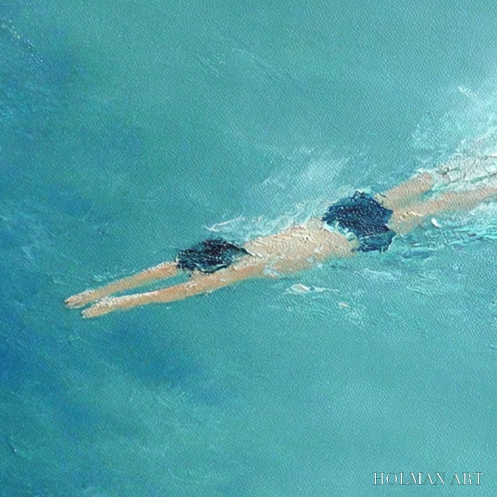 HOLMAN ART Ocean Dive – Textured Minimalist Seascape Oil Painting - image 3