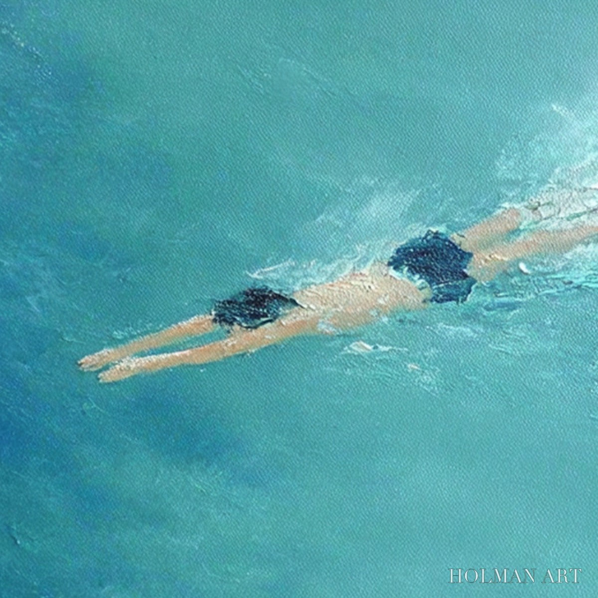 HOLMAN ART Ocean Dive – Textured Minimalist Seascape Oil Painting - image 3