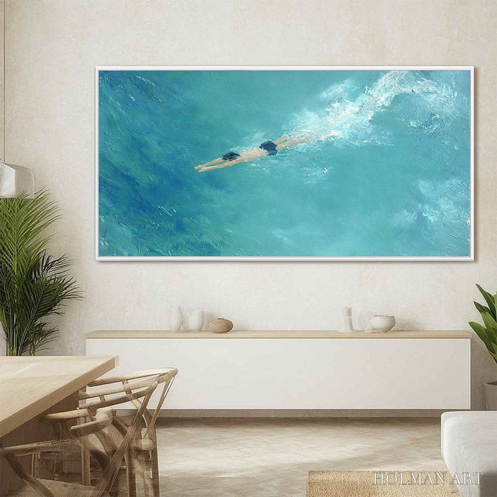 HOLMAN ART Ocean Dive – Textured Minimalist Seascape Oil Painting - image 4
