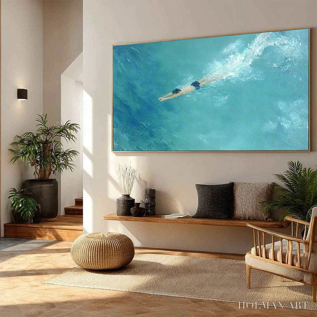 HOLMAN ART Ocean Dive – Textured Minimalist Seascape Oil Painting - image 5