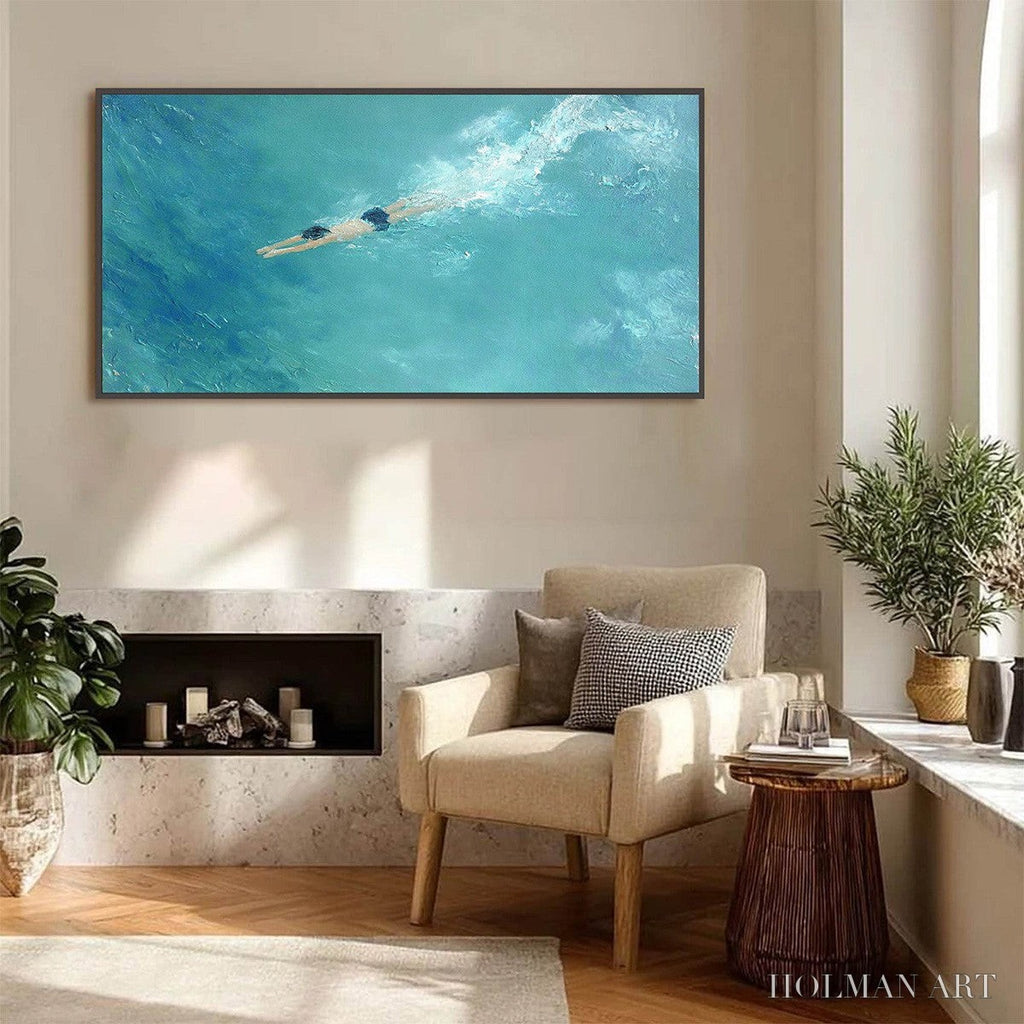 HOLMAN ART Ocean Dive – Textured Minimalist Seascape Oil Painting - image 6