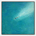HOLMAN ART Aqua Solitude – Minimalist Ocean Scene Oil Painting - image 1