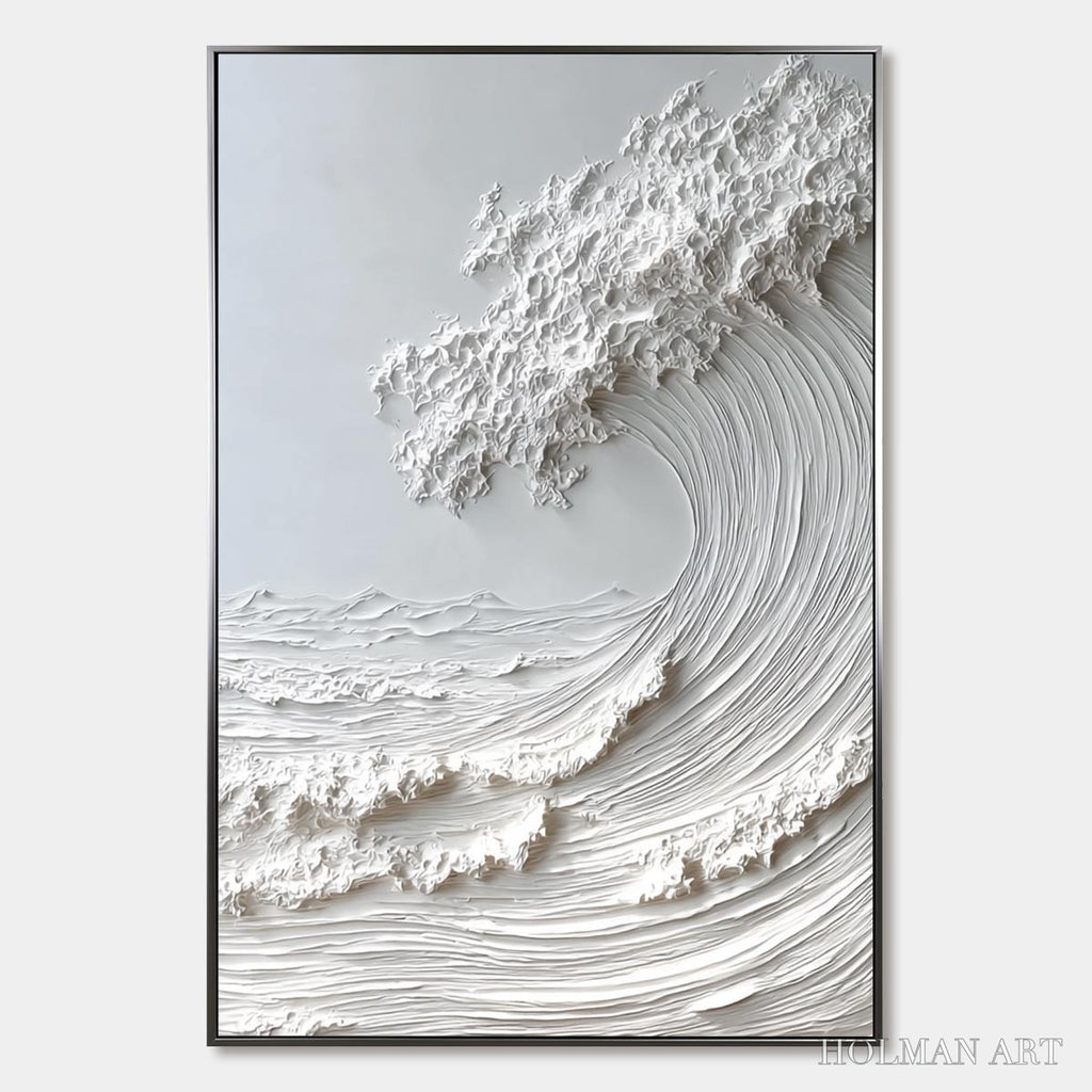 HOLMAN ART Frozen Momentum – Textured Impasto Seascape Oil Painting - image 1