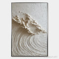 HOLMAN ART White Wave – Textured Minimalist 3D Oil Painting - image 1