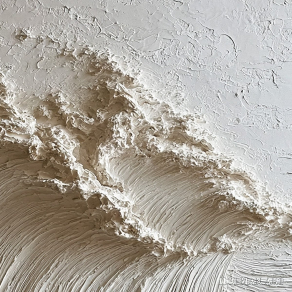 HOLMAN ART White Wave – Textured Minimalist 3D Oil Painting - image 6