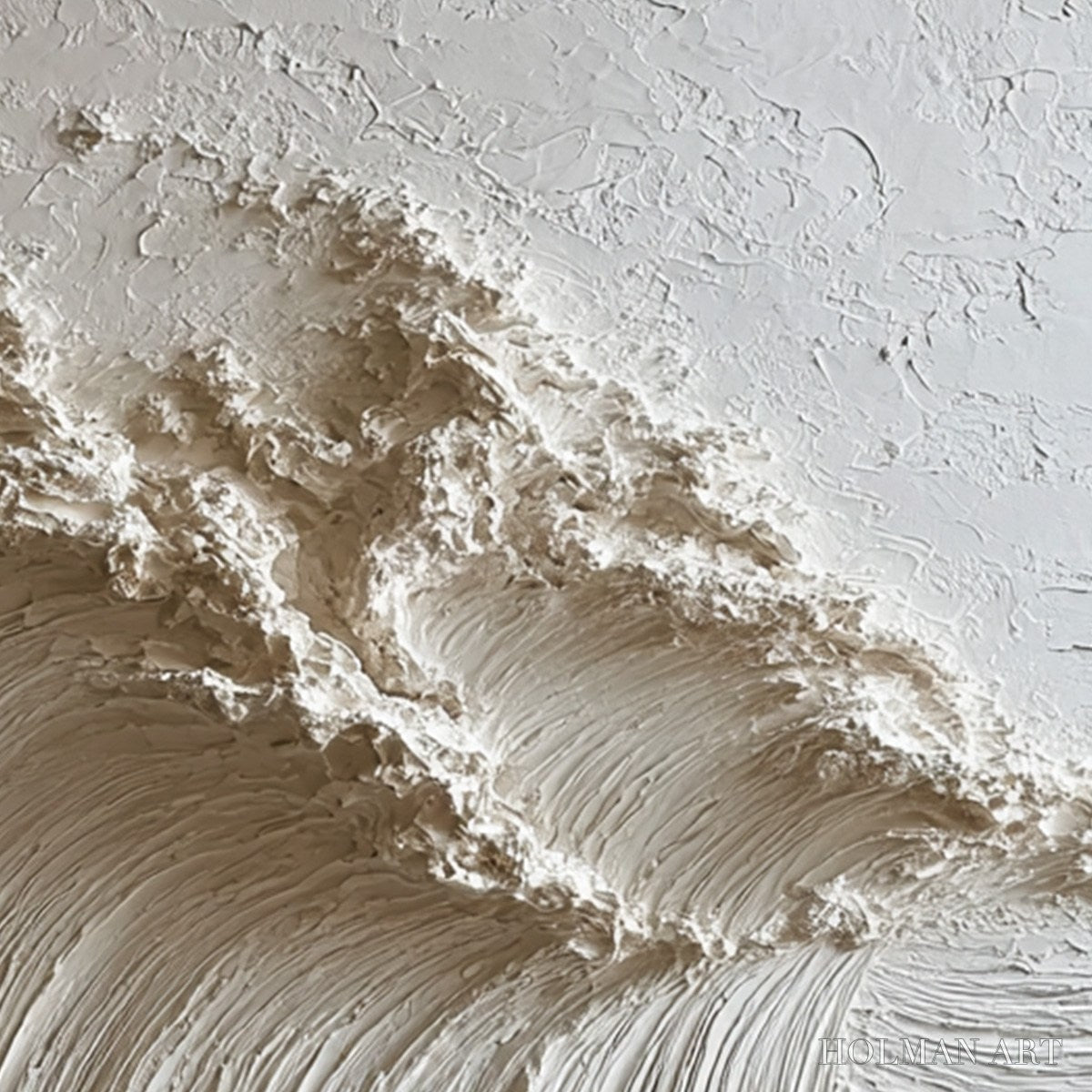 HOLMAN ART White Wave – Textured Minimalist 3D Oil Painting - image 6