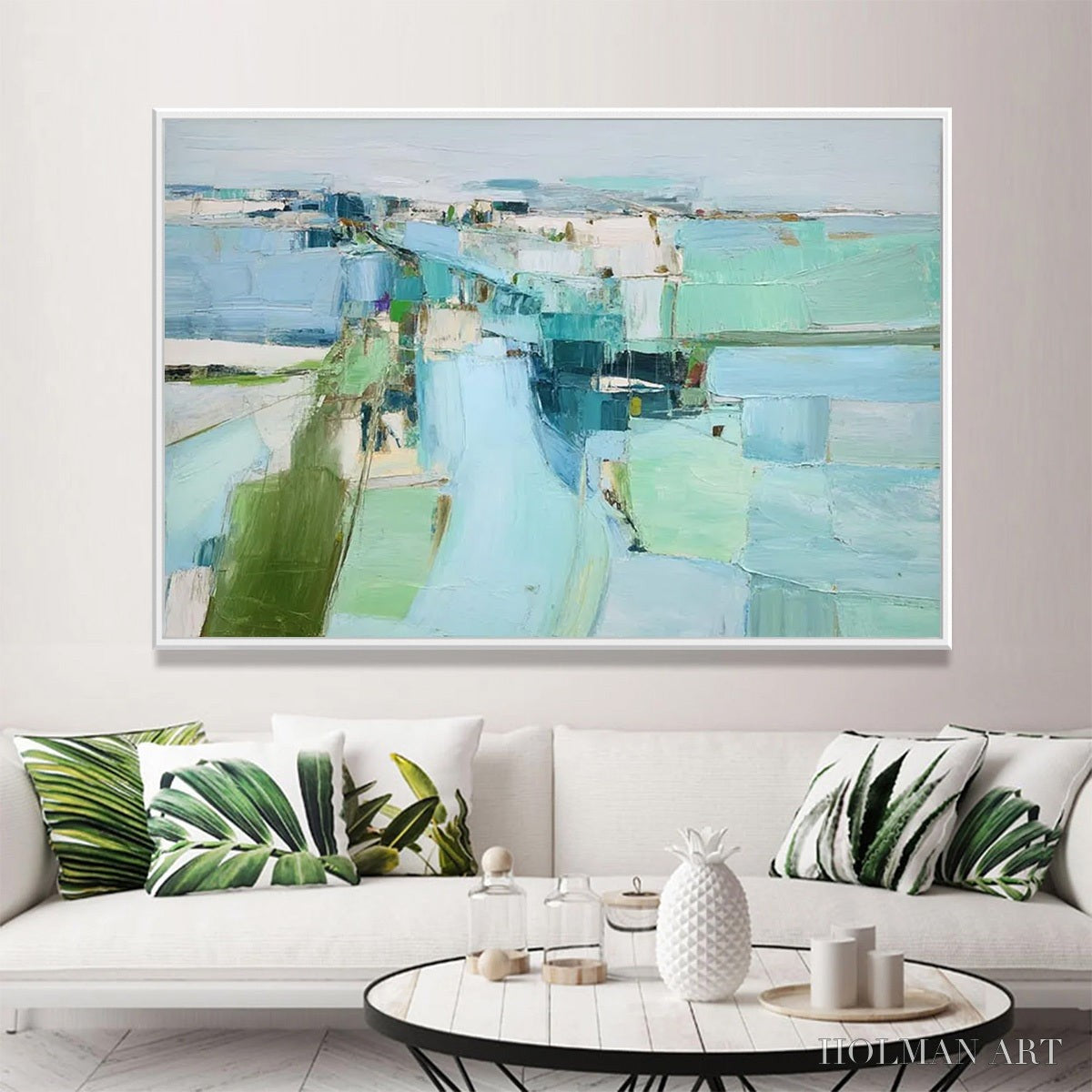 HOLMAN ART Azure Dream – Textured Abstract Landscape Oil Painting - image 5