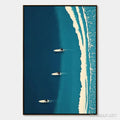 HOLMAN ART Ocean'S Three – Minimalist Aerial Surfing Scene Oil Painting - image 1