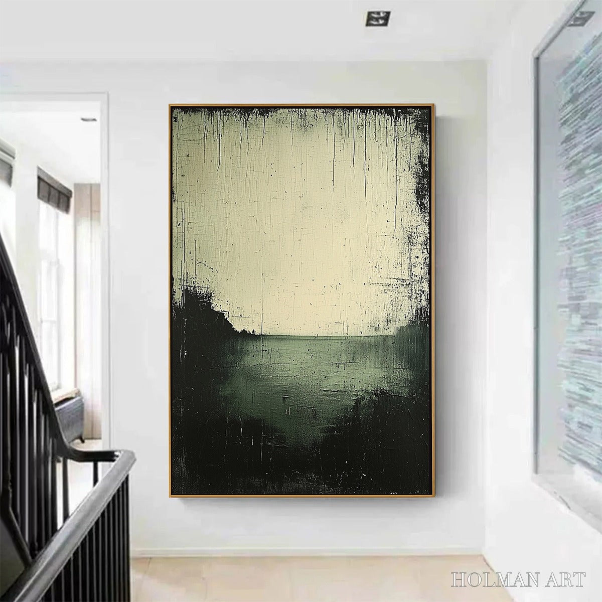 HOLMAN ART Emerald Mist – Textured Wabi-Sabi Seascape Oil Painting - image 2