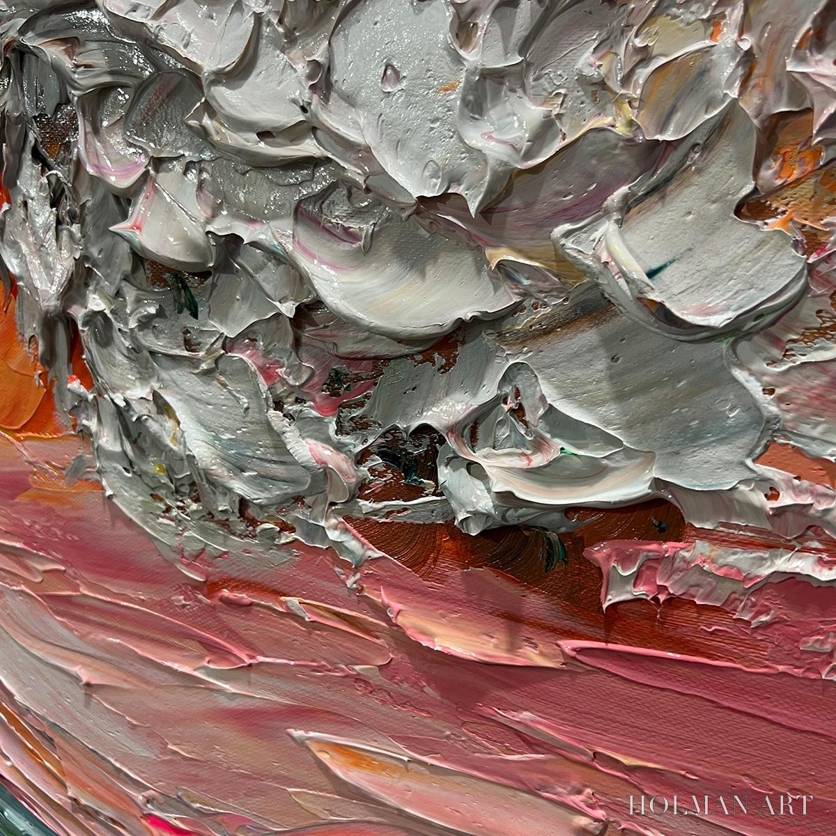 HOLMAN ART Sunset Surge – Textured Impasto Ocean Wave Oil Painting - image 3