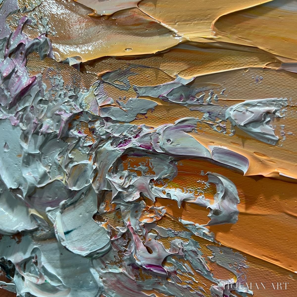 HOLMAN ART Sunset Surge – Textured Impasto Ocean Wave Oil Painting - image 5