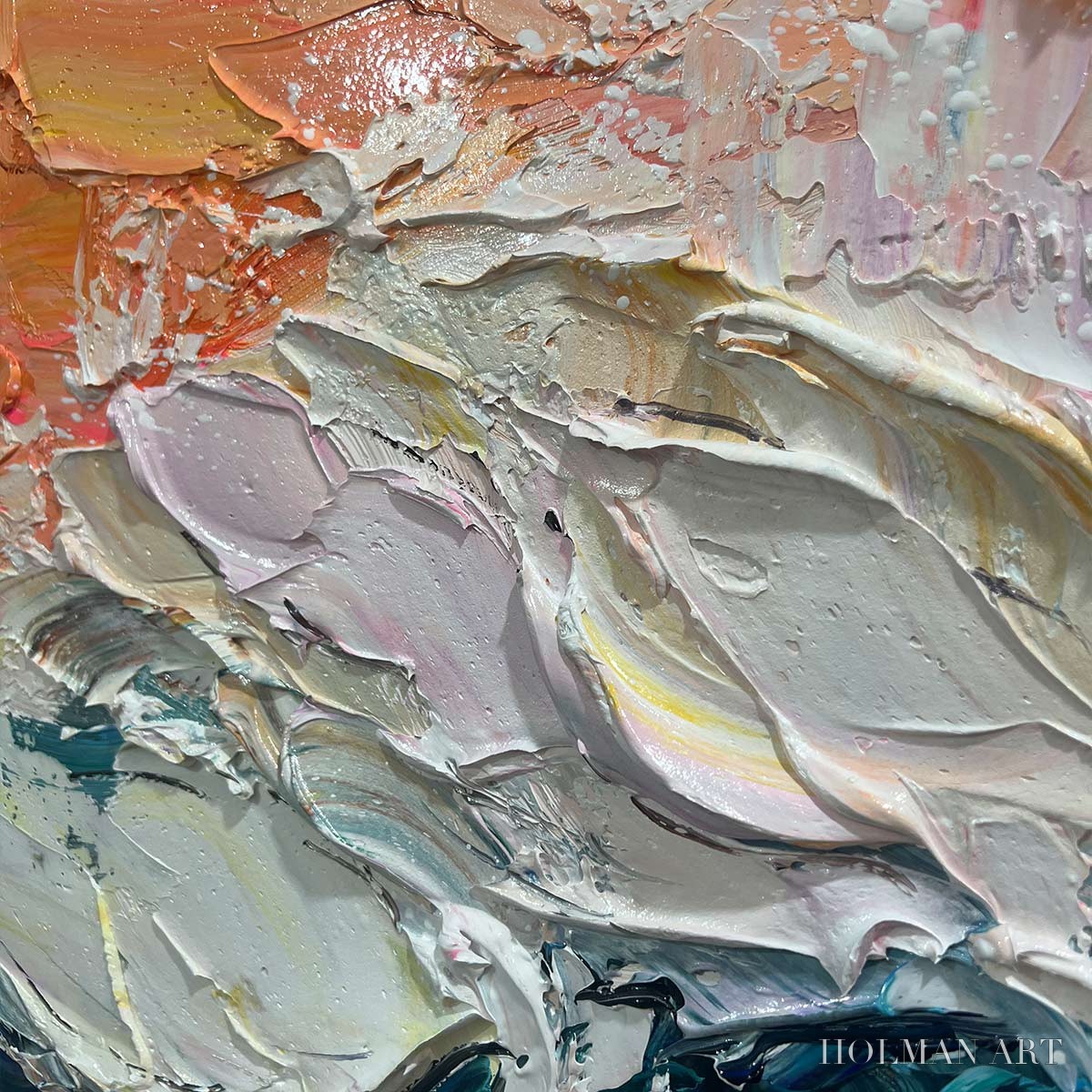 HOLMAN ART Ocean'S Embrace – Textured Impasto Ocean Wave Oil Painting - image 3