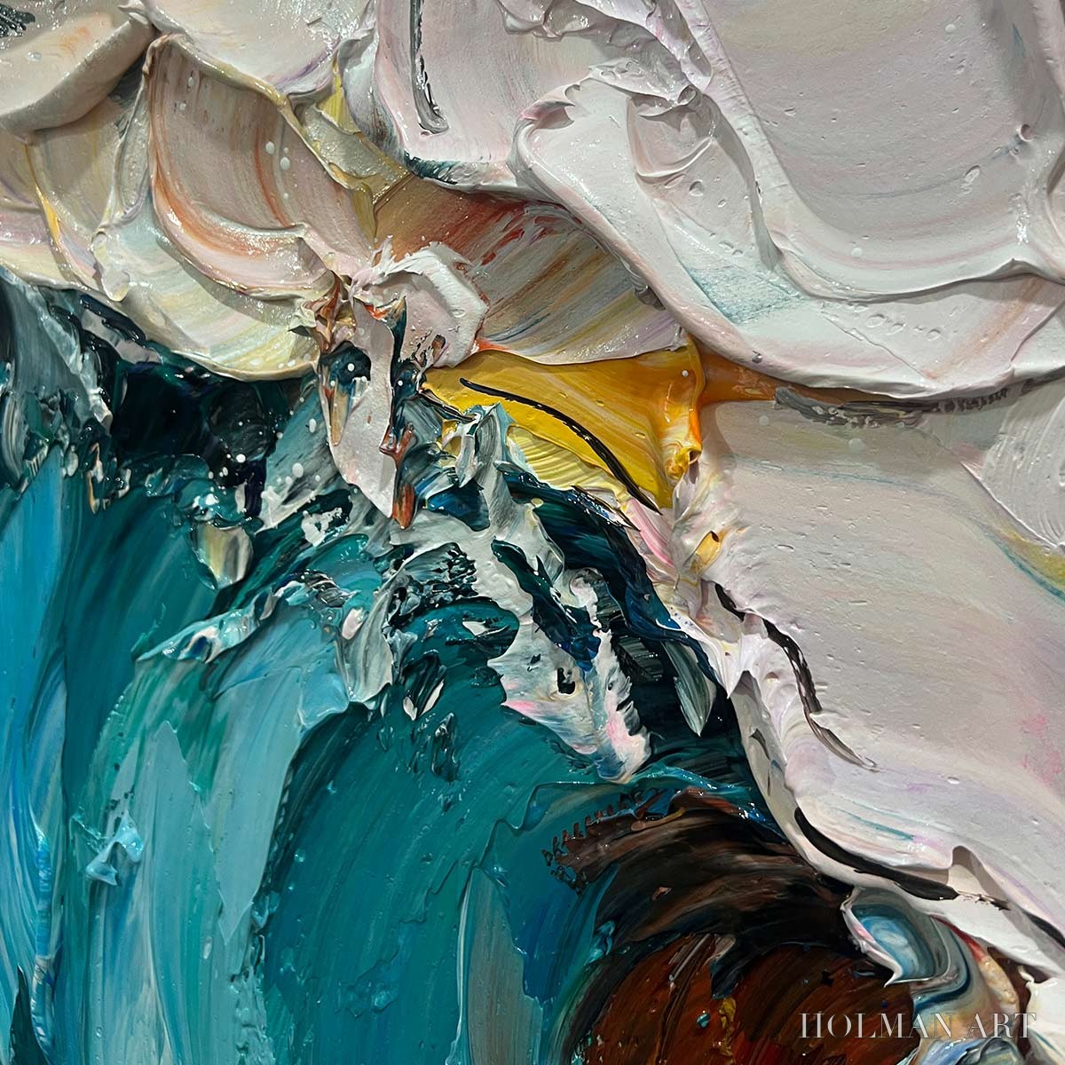 HOLMAN ART Ocean'S Embrace – Textured Impasto Ocean Wave Oil Painting - image 5