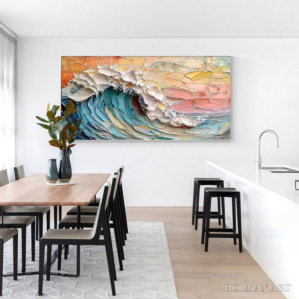 HOLMAN ART Ocean'S Embrace – Textured Impasto Ocean Wave Oil Painting - image 6