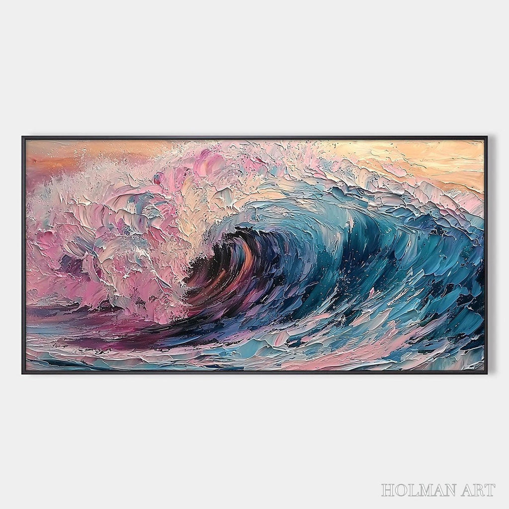 HOLMAN ART Crystal Crest – Textured Impasto Ocean Wave Oil Painting - image 1