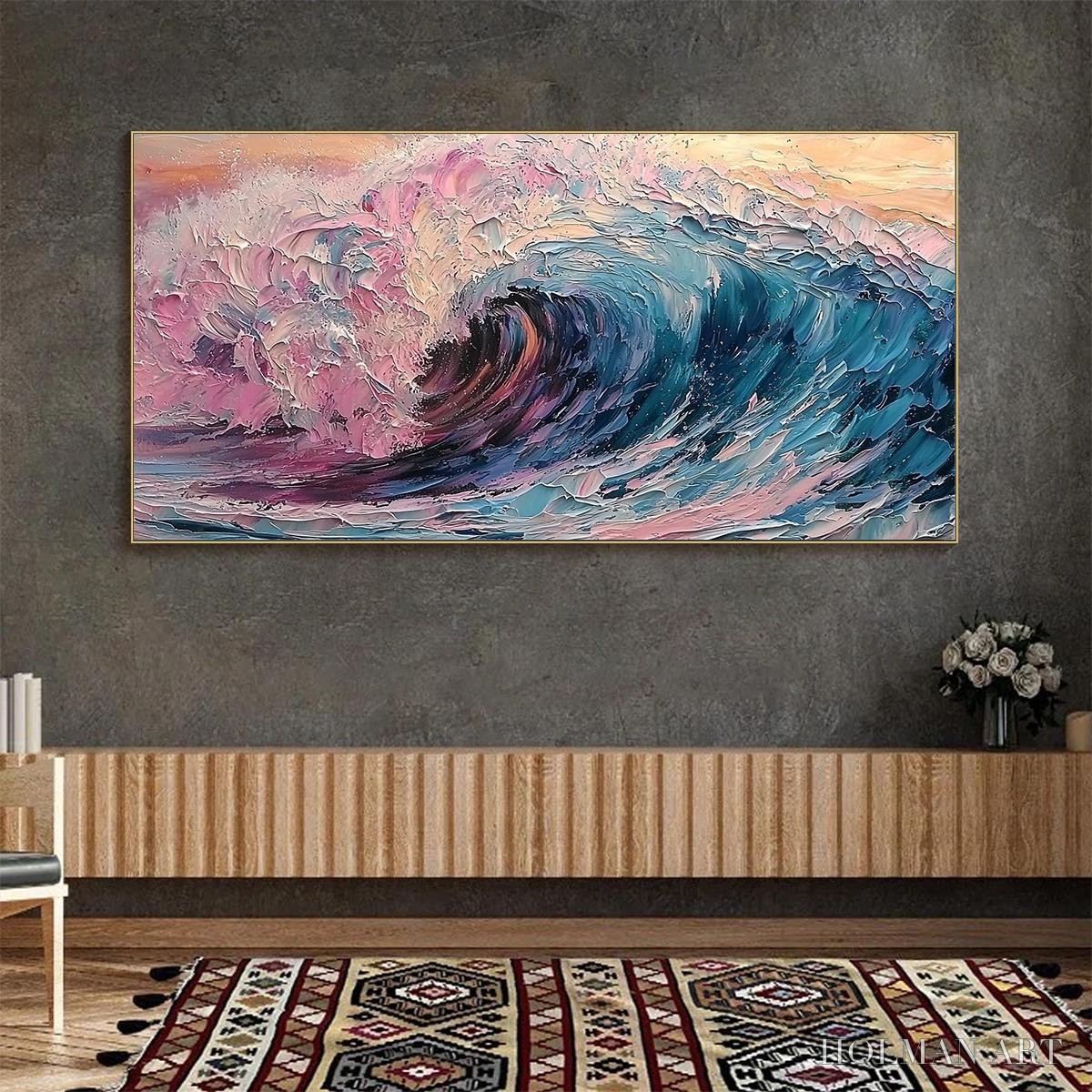 HOLMAN ART Crystal Crest – Textured Impasto Ocean Wave Oil Painting - image 2
