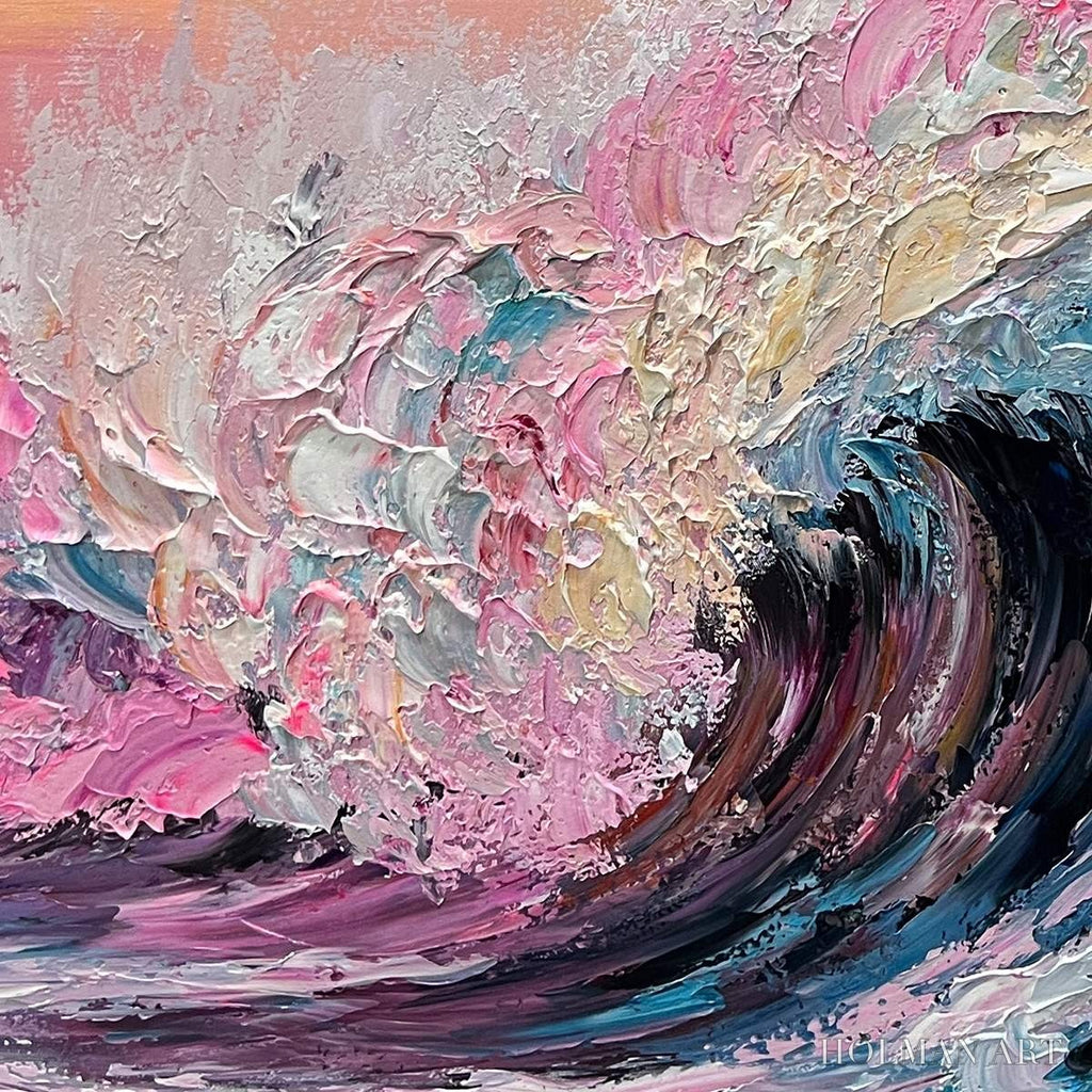 HOLMAN ART Crystal Crest – Textured Impasto Ocean Wave Oil Painting - image 3