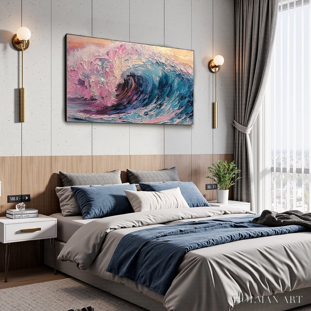 HOLMAN ART Crystal Crest – Textured Impasto Ocean Wave Oil Painting - image 4