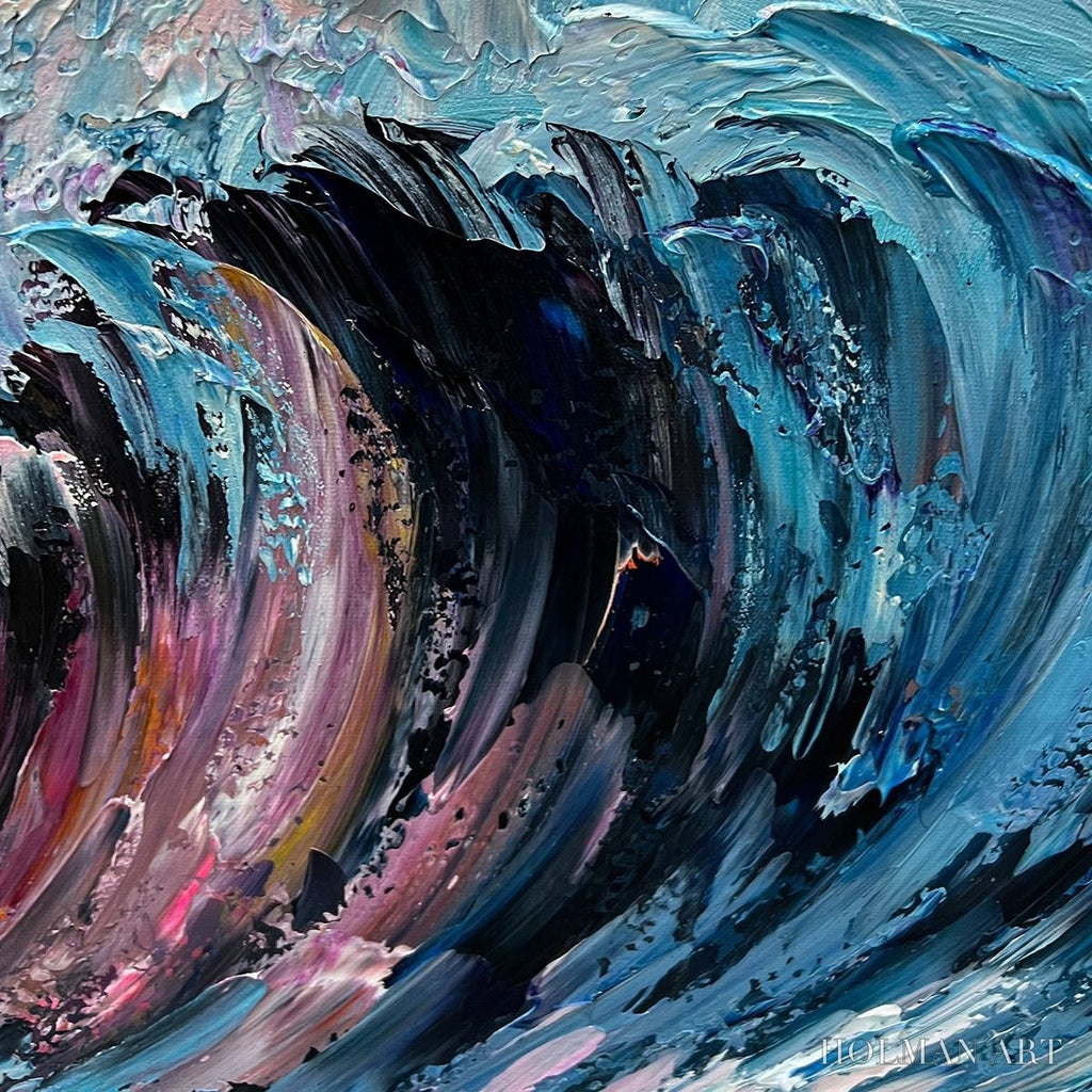HOLMAN ART Crystal Crest – Textured Impasto Ocean Wave Oil Painting - image 5