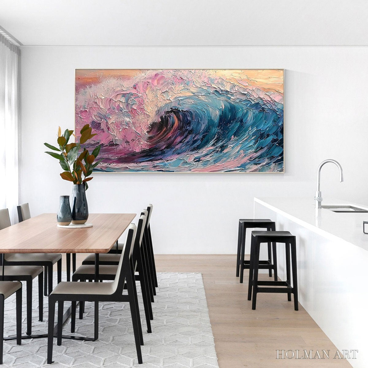 HOLMAN ART Crystal Crest – Textured Impasto Ocean Wave Oil Painting - image 6