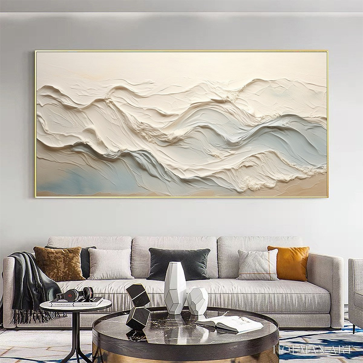 HOLMAN ART Ocean Echoes – Textured Abstract Oil Painting - image 2