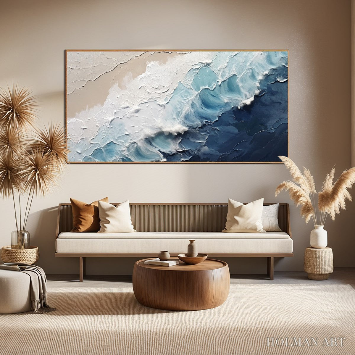 HOLMAN ART Crashing Waves – Textured Coastal Seascape Oil Painting - image 2