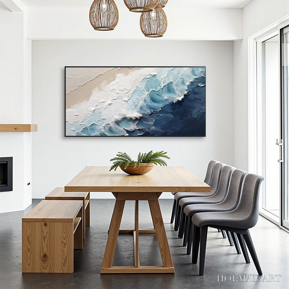 HOLMAN ART Crashing Waves – Textured Coastal Seascape Oil Painting - image 5