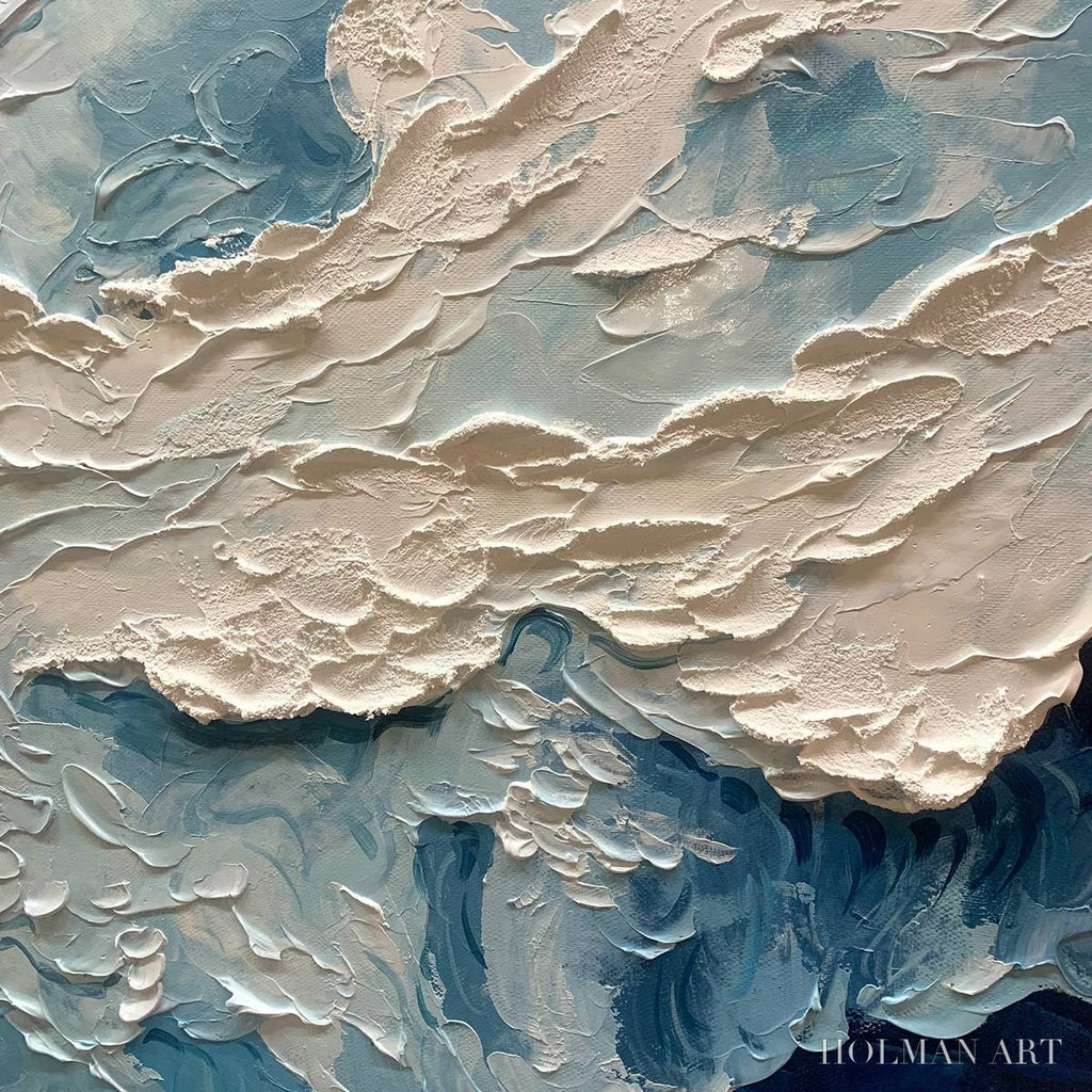 HOLMAN ART Ocean'S Embrace – Textured Abstract Seascape Oil Painting - image 3
