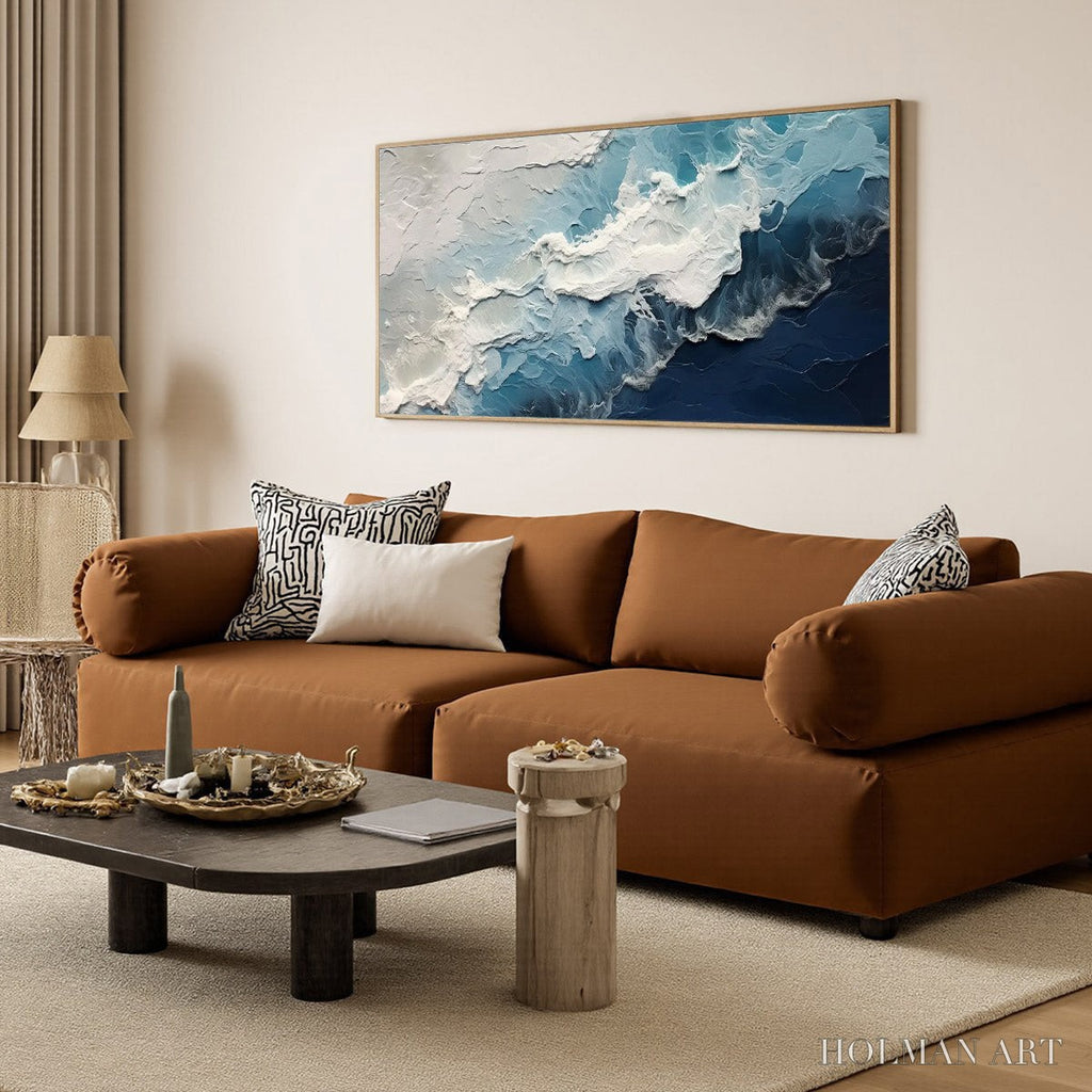HOLMAN ART Ocean'S Embrace – Textured Abstract Seascape Oil Painting - image 5
