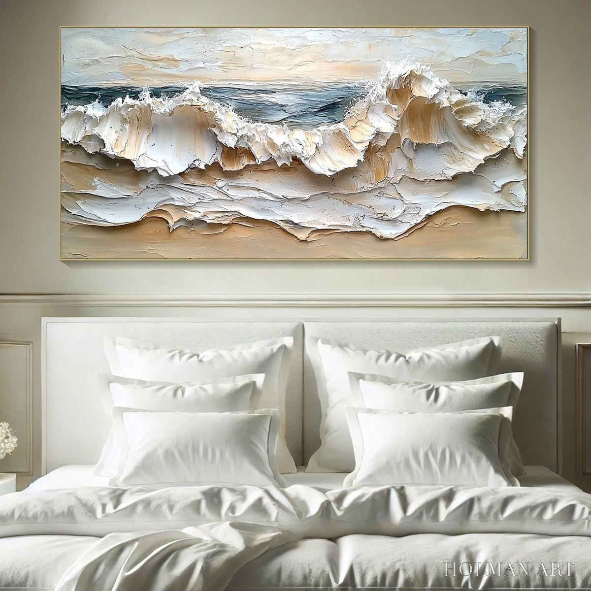 HOLMAN ART Coastal Crescendo – Heavily Textured Impasto Ocean Wave - image 2