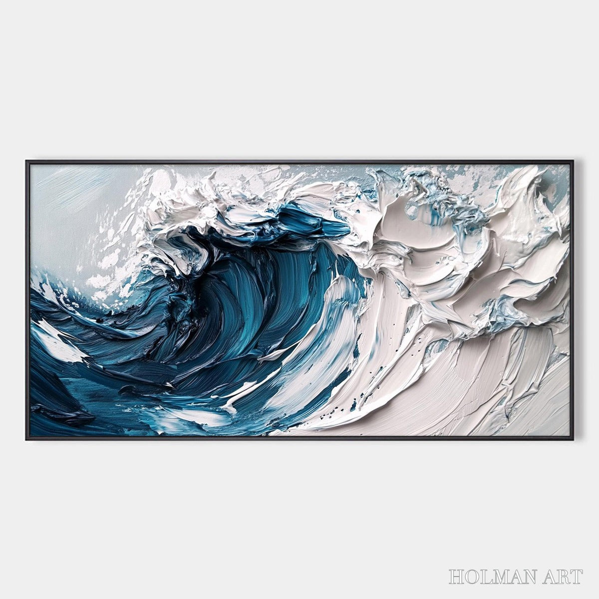 HOLMAN ART Crashing Wave – Textured Impasto Ocean Wave Oil Painting - image 1