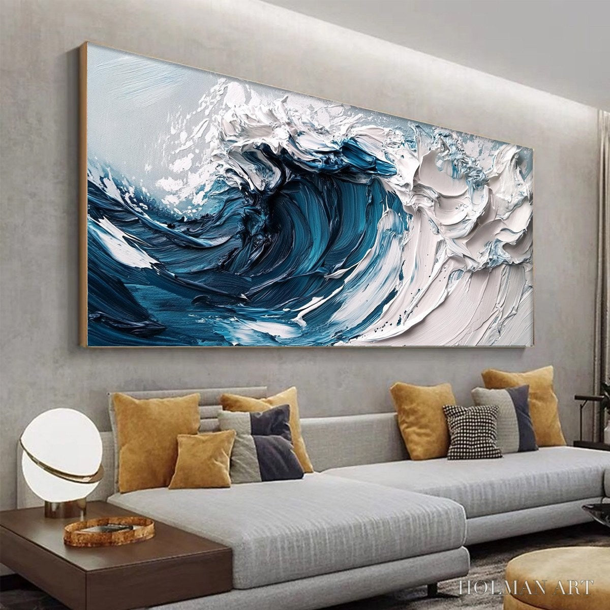 HOLMAN ART Crashing Wave – Textured Impasto Ocean Wave Oil Painting - image 4