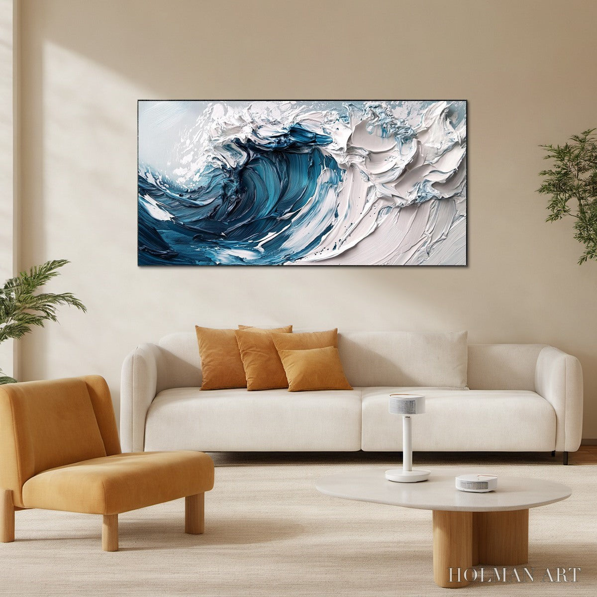 HOLMAN ART Crashing Wave – Textured Impasto Ocean Wave Oil Painting - image 5