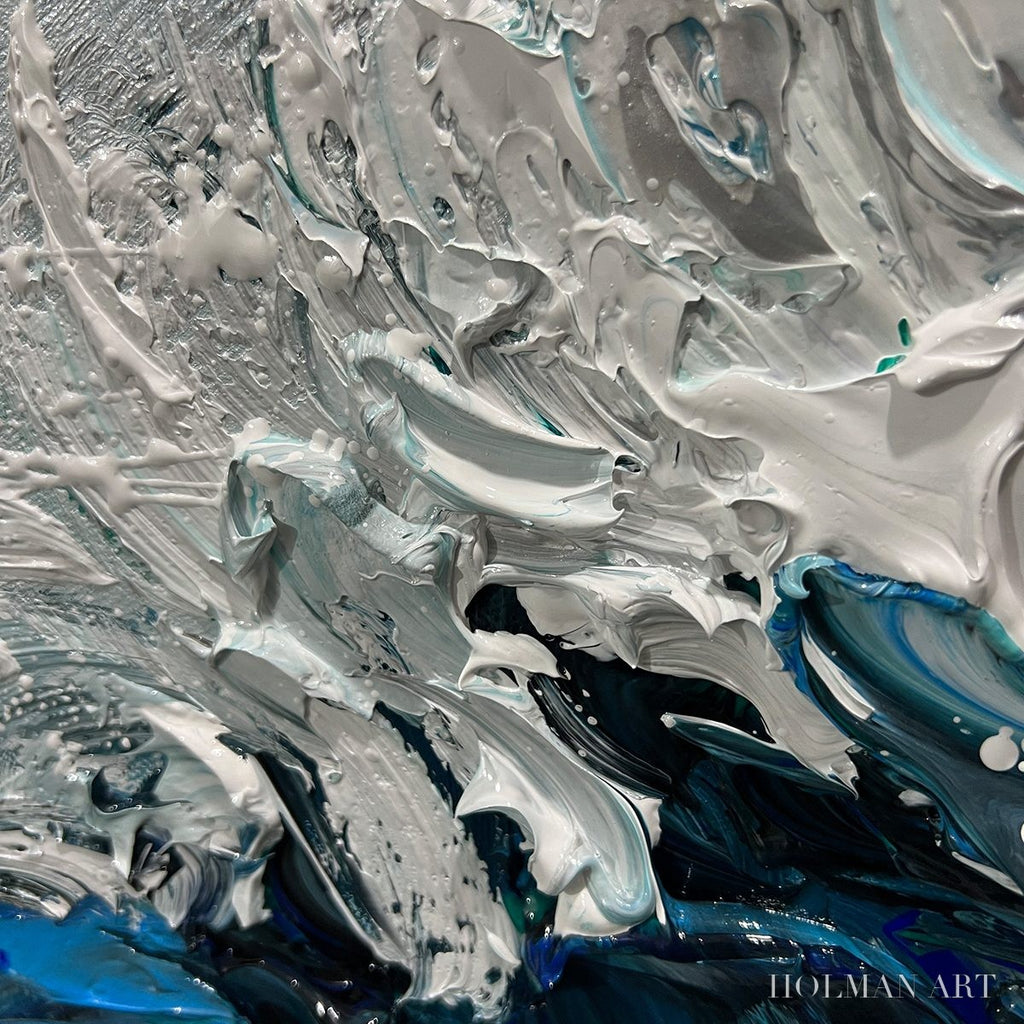 HOLMAN ART Crashing Wave – Textured Impasto Ocean Wave Oil Painting - image 6