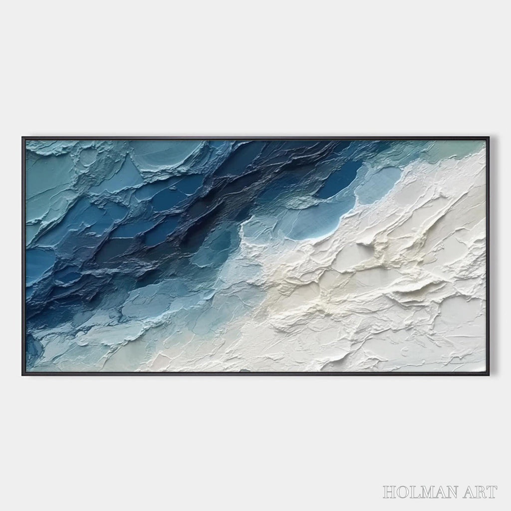 HOLMAN ART Golden Surge – Textured Impasto Ocean Sunrise Wave Oil Painting - image 1