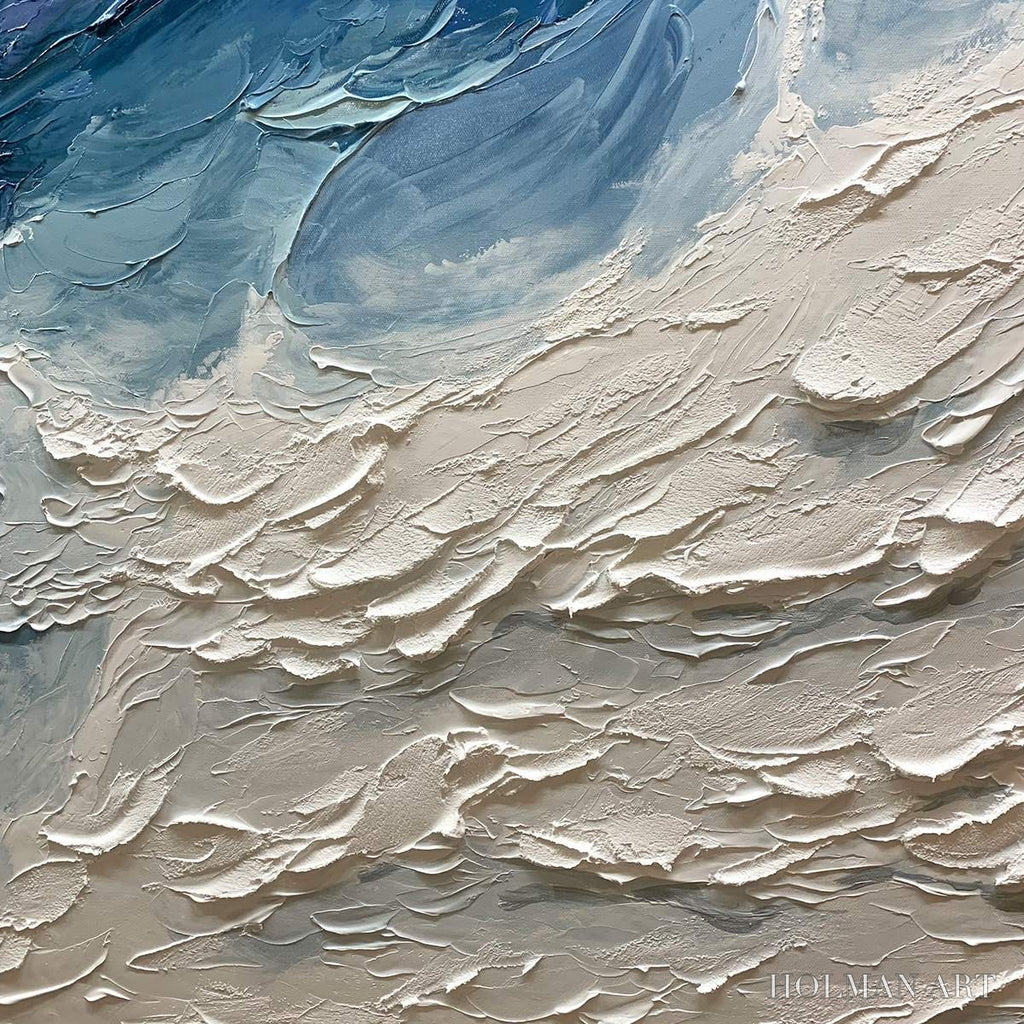HOLMAN ART Golden Surge – Textured Impasto Ocean Sunrise Wave Oil Painting - image 3