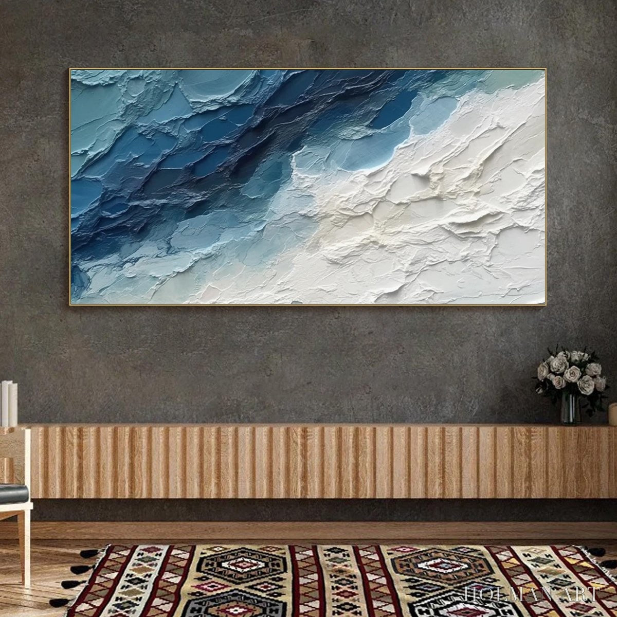 HOLMAN ART Golden Surge – Textured Impasto Ocean Sunrise Wave Oil Painting - image 6